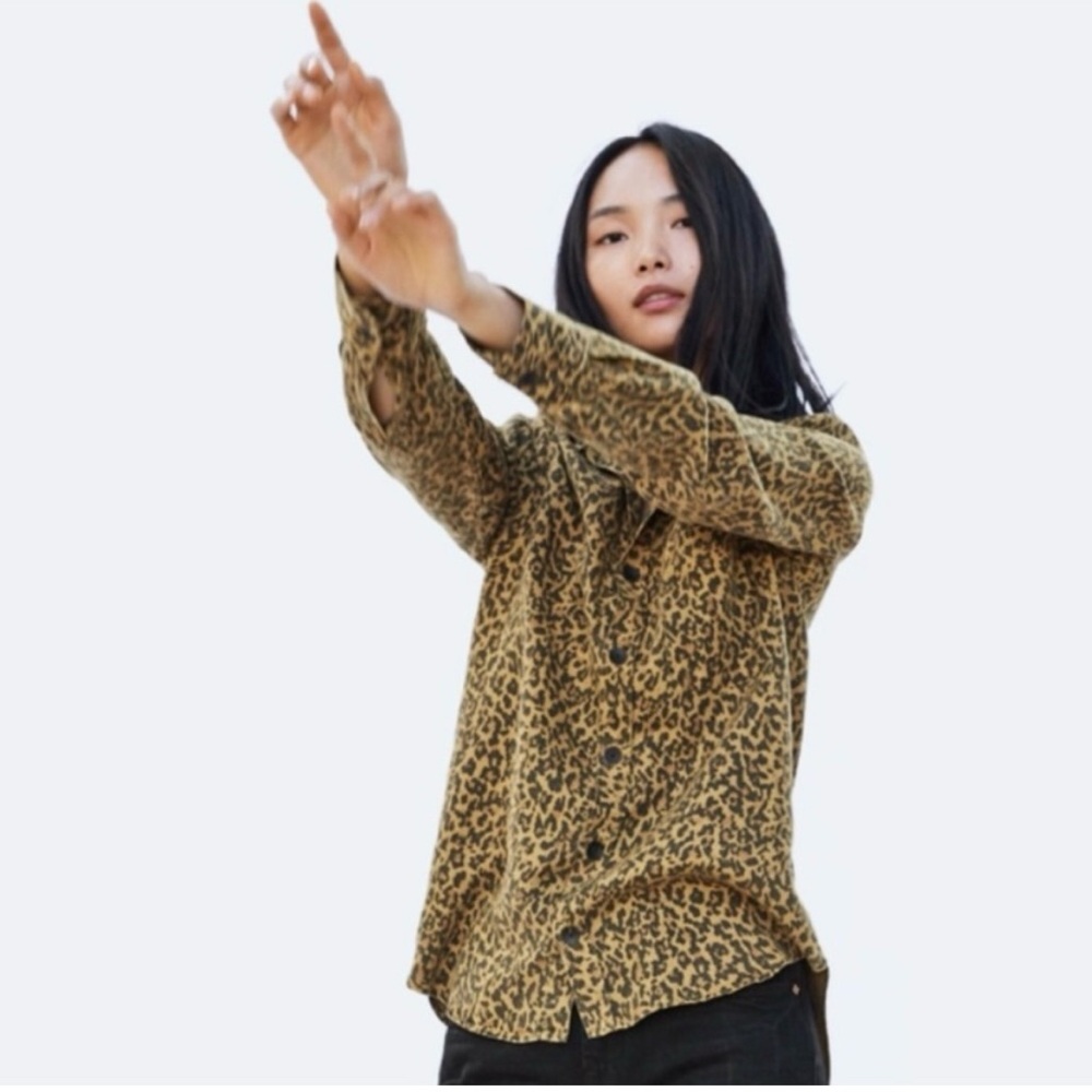 Zara Woman Premium Leopard Print “The Punk Shirt” Size Medium